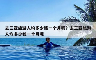 去三亚旅游人均多少钱一个月呢？去三亚旅游人均多少钱一个月呢