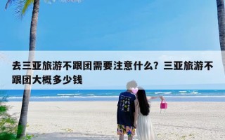 去三亚旅游不跟团需要注意什么？三亚旅游不跟团大概多少钱