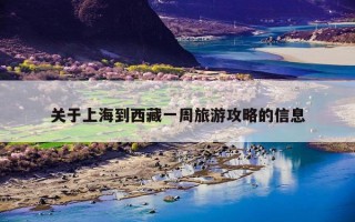 关于上海到西藏一周旅游攻略的信息