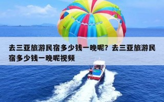 去三亚旅游民宿多少钱一晚呢？去三亚旅游民宿多少钱一晚呢视频