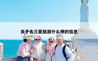 关于去三亚旅游什么梗的信息