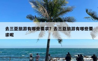 去三亚旅游有哪些要求？去三亚旅游有哪些要求呢